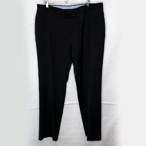 Tommy Hilfiger 100% Wool Dress Pants Mens 40 40x33 Black Flat Front Office BB09X